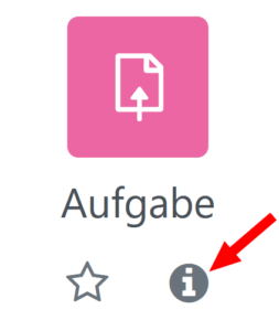 Symbol zur Aktivität Aufgabe mit hervorgehobenem Infolink