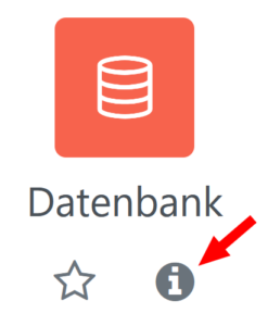 Symbol zur Aktivität Datenbank mit hervorgehobenem Infolink