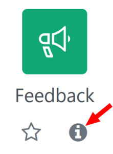 Symbol zur Aktivität Feedback mit hervorgehobenem Infolink