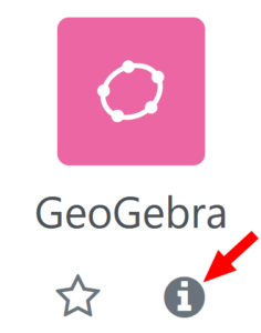 Symbol zur Aktivität Geogebra mit hervorgehobenem Infolink