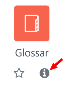 Symbol der Aktivität Glossar mit hervorgehobenem Infolink