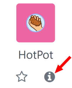 Symbol der Aktivität HotPot mit hervorgehobenem Infolink