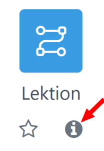 Symbol zur Aktivität Lektion mit hervorgehobenem Infolink