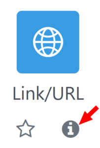 Symbol zum Material Link/URL mit hervorgehobenem Infolink