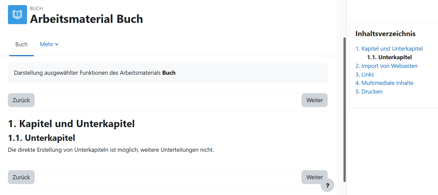 Ansicht eines Arbeitsmaterials vom Typ Buch