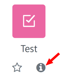 Symbol zur Aktivität Test mit hervorgehobenem Infolink
