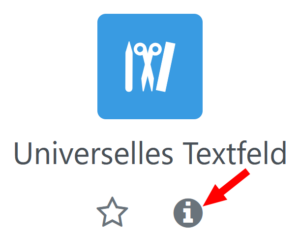 Symbol zum Universellen Textfeld mit hervorgehobenem Infolink