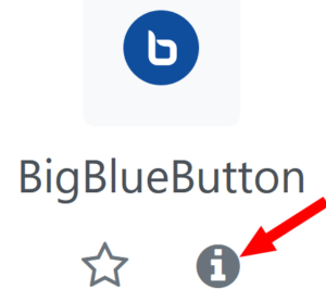 Symbol zur Aktivität BigBlueButton mit hervorgehobenem Infolink