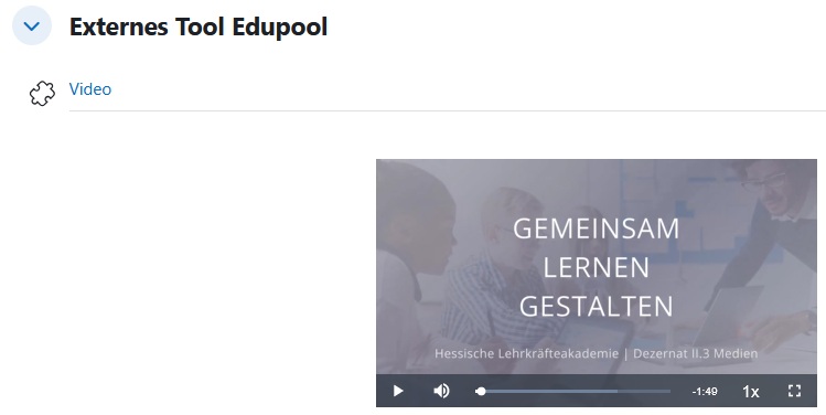 Beispielhafte Ansicht eines eingebetteten Videos.